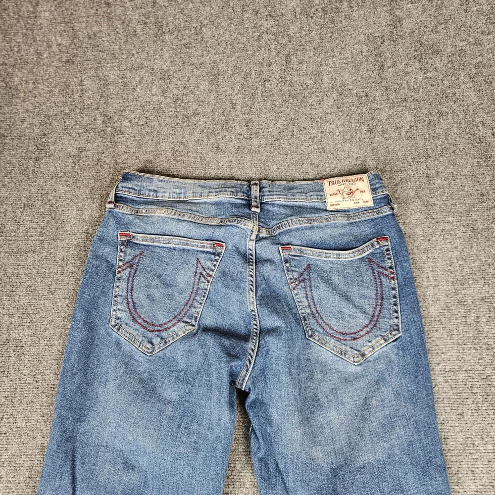 True Religion Rocco Moto Relaxed Skinny Jeans Mens 34 Blue Biker Denim Pants